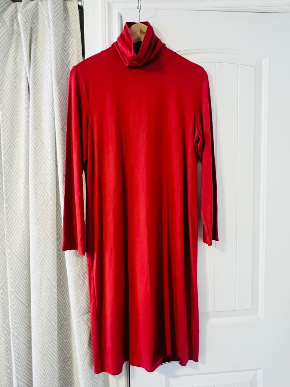J. Jill Rust Orange Turtleneck Long-Sleeve Midi Dress Size Medium